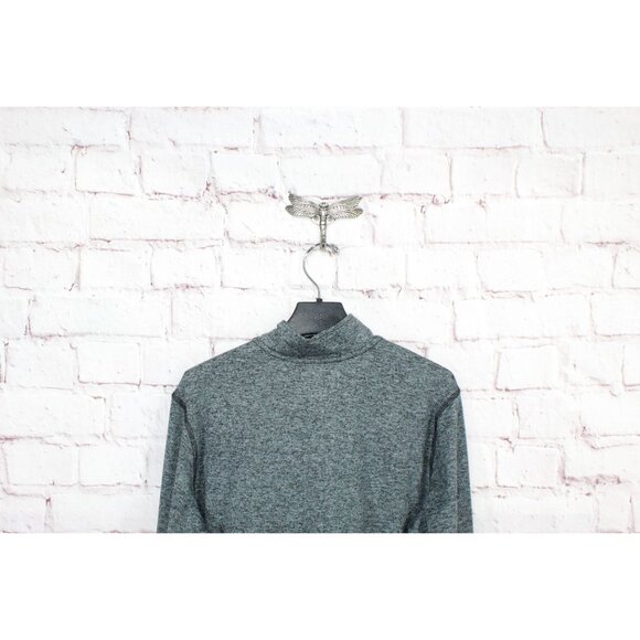 LL Bean VentureSoft Pullover Sweatshirt Quarter Zip Black Marl Size S - Picture 4 of 11